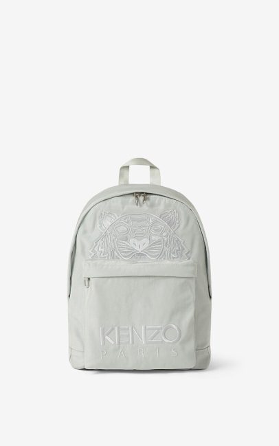 Kenzo Men Canvas Kampus Tiger Backpack Sage Green